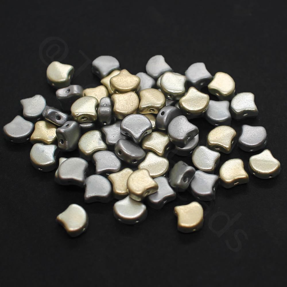 Ginko 7.5mm Leaf Beads 10g - Matte Met Leather