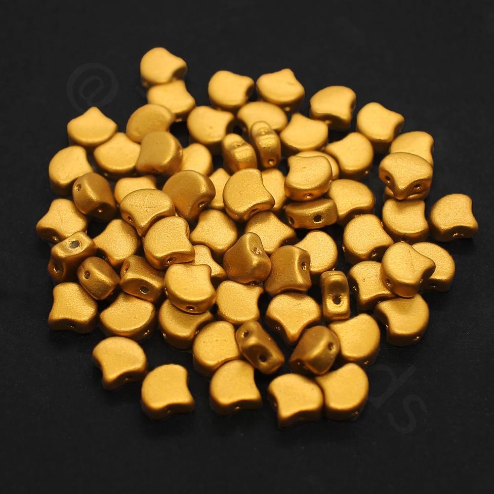 Ginko 7.5mm Leaf Beads 10g - Matte Met Antique Gold