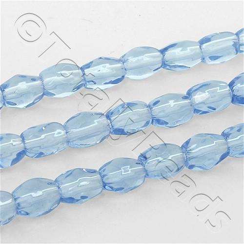 Faceted Glass 5mm Rice Bead - Blue