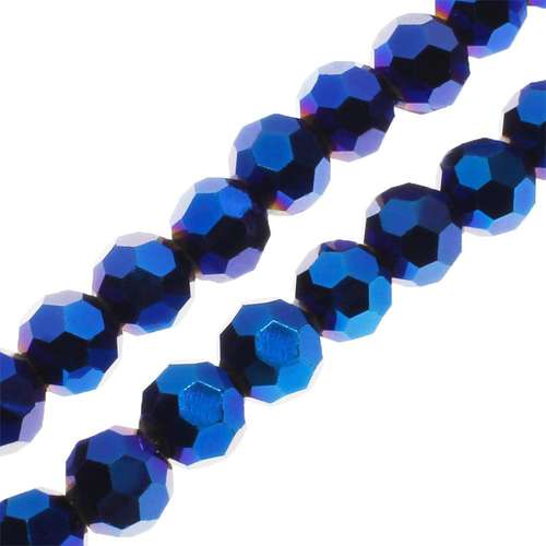 6mm crystal beads blue iris, pack of 72 — faceted for jewelry making and beadwork