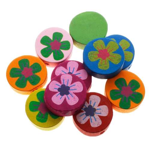 Childrens Wooden Bead - Flower Disc 2