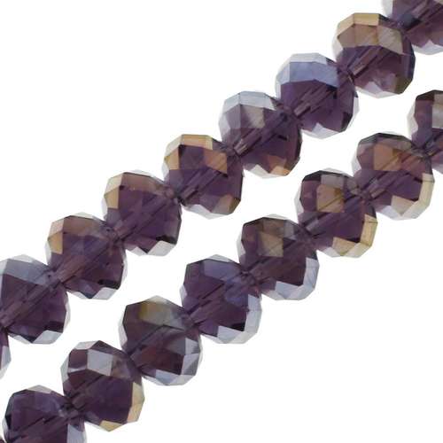 8mm crystal beads purple ab, pack of 70 — AB finish, faceted for jewelry making and beadwork