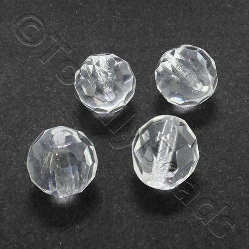 Czech Fire Polished 10mm Faceted - Crystal - 20pcs