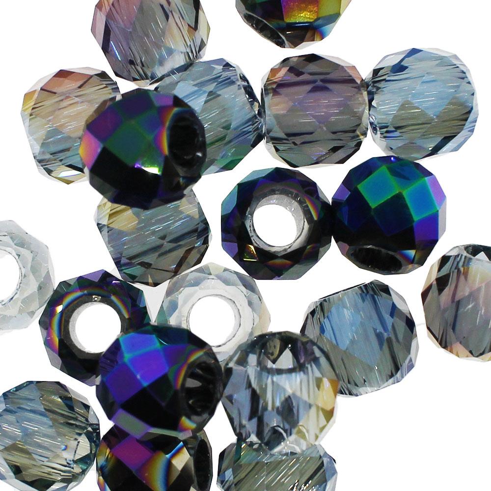 Crystal Large Hole Bead - Sky Mix 20 Beads