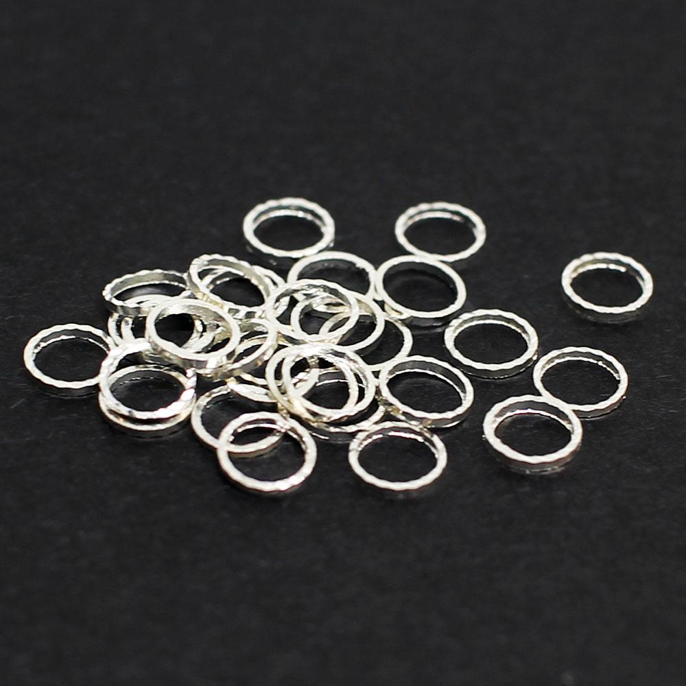 Geometric Circle Silver Plated Rings - 6 x 0.5mm - 3g