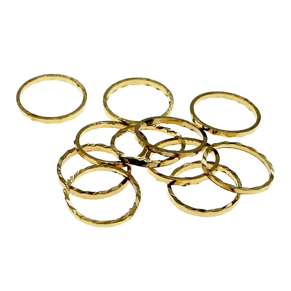 Geometric Circle Gold Plated Rings  - 8 x 0. 5mm - 4g