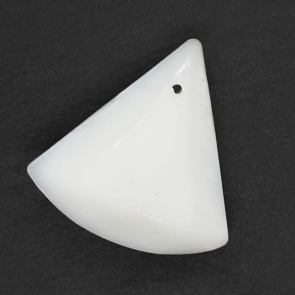 Glass Pendant Facet Triangle 29mm - White