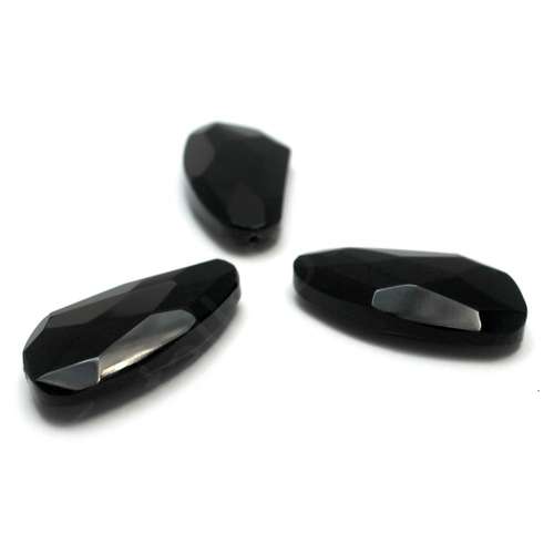 Glass Asymetric Drop 43mm - Jet Black 1 pcs