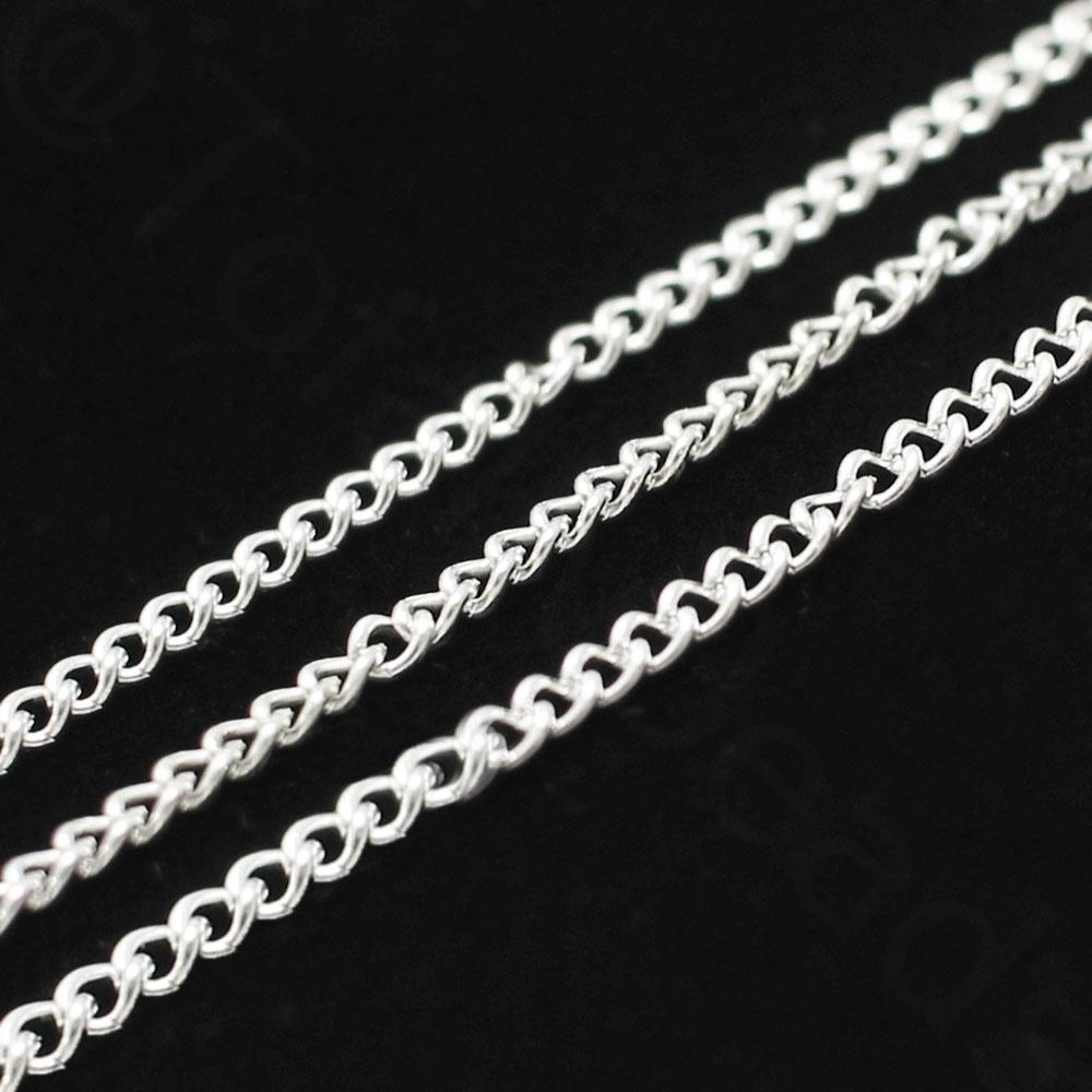 Chain Silver Plated - Oval Twist 2x2mm