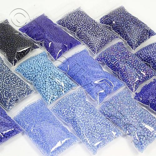 Size 11 Seed Beads Mix 10 x 25g - Blue