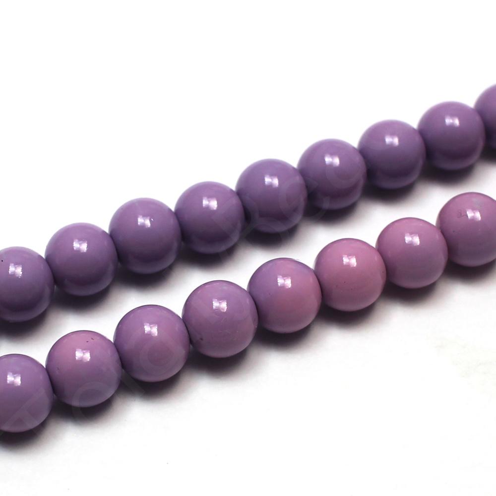 Opaque Glass Round Beads 8mm - Lilac