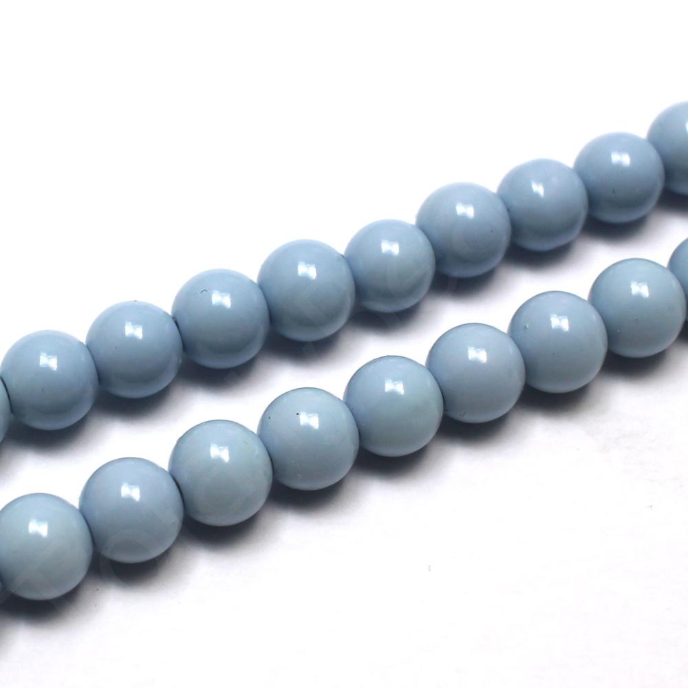 Opaque Glass Round Beads 8mm - Sky Blue