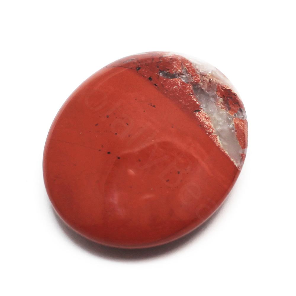 Gemstone Oval Pendant - Red Jasper 45mm