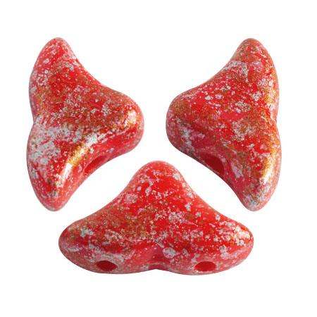 Helios Puca Beads 10g - Opq Coral Red Tweedy