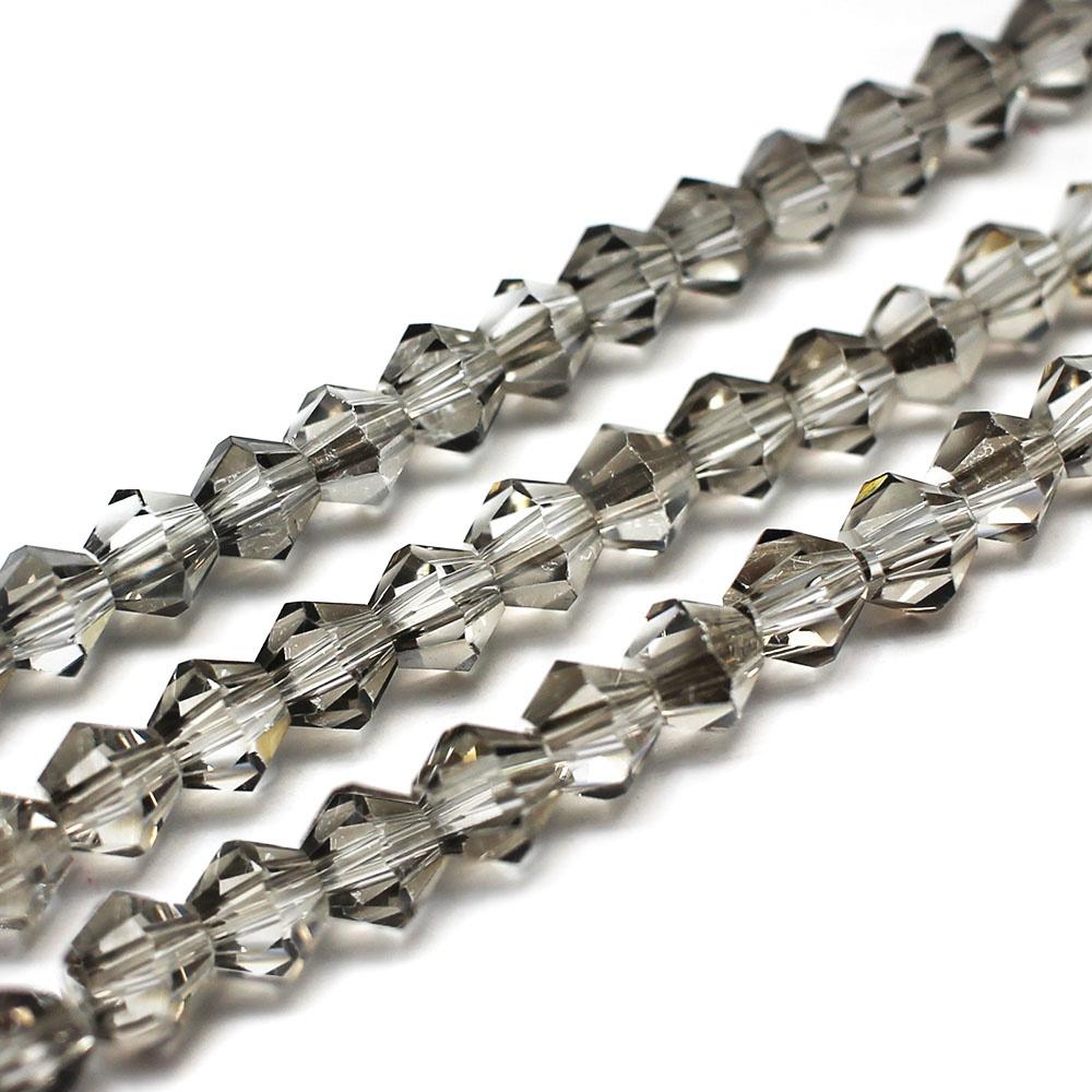 Premium Crystal 5mm Bicone Beads - Silver Cloud