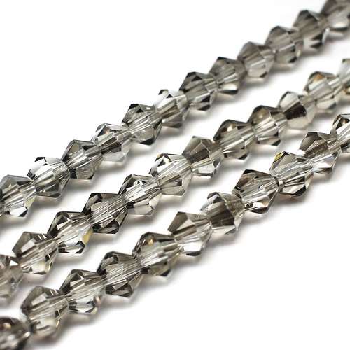 5mm crystal bicone beads silver cloud — plated finish, ideal for jewelry making and beadwork