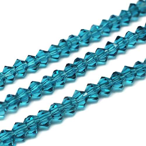 4mm crystal bicone beads dark turquoise — faceted for jewelry making and beadwork