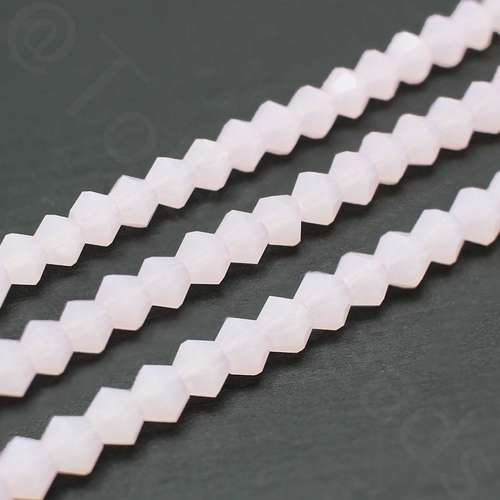 4mm crystal bicone beads pink opaque — faceted for jewelry making and beadwork