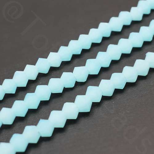 4mm crystal bicone beads aqua opaque — faceted for jewelry making and beadwork