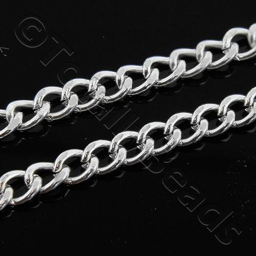 Chain Silver Plated - Oval Curb 5x4mm