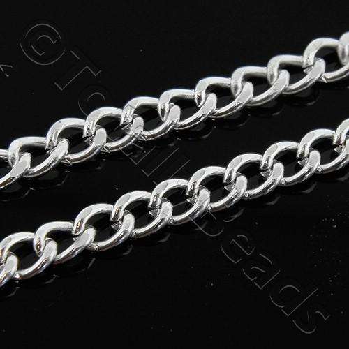 Chain Silver Plated - Oval Curb 5x4mm