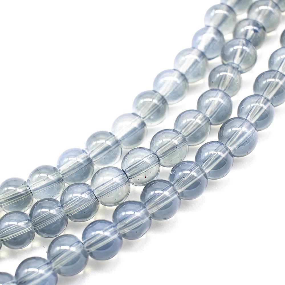 Milky Glass Beads 6mm - Light Grey