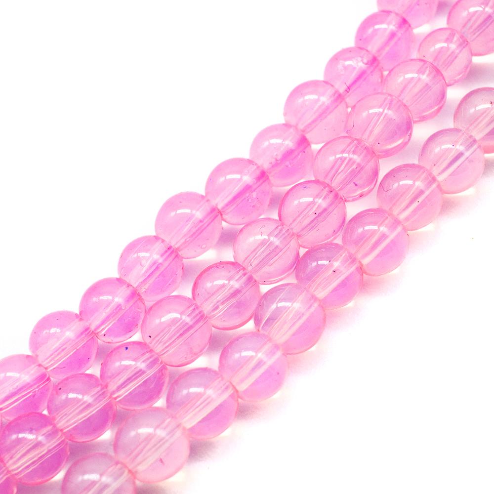 Milky Glass Beads 6mm - Opal Pink