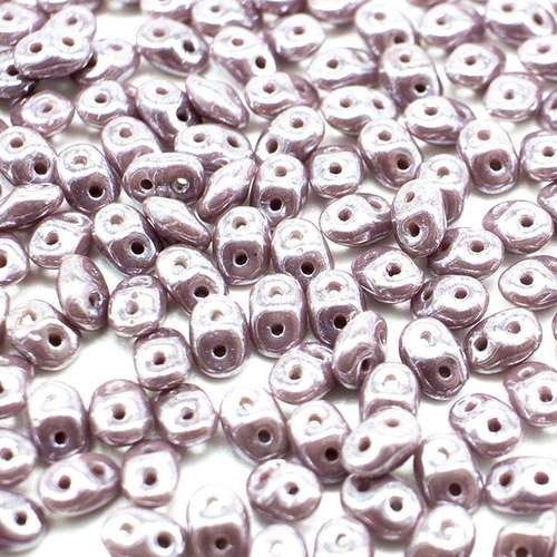 10g Czech glass Rulla beads luster opaque violet — two-hole beads for jewelry making and bead weaving