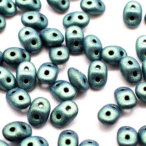 Jet Metallic Medium Blue Green Suede - SuperDuo, 2.5x5mm 22g Jet Metallic Medium Blue Green Suede - SuperDuo, 2.5x5mm 22g