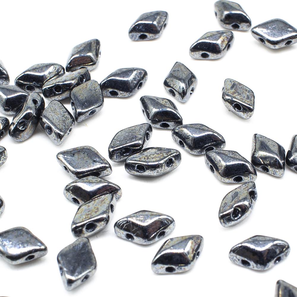 GemDuo Beads 8x5mm 10g - Hematite