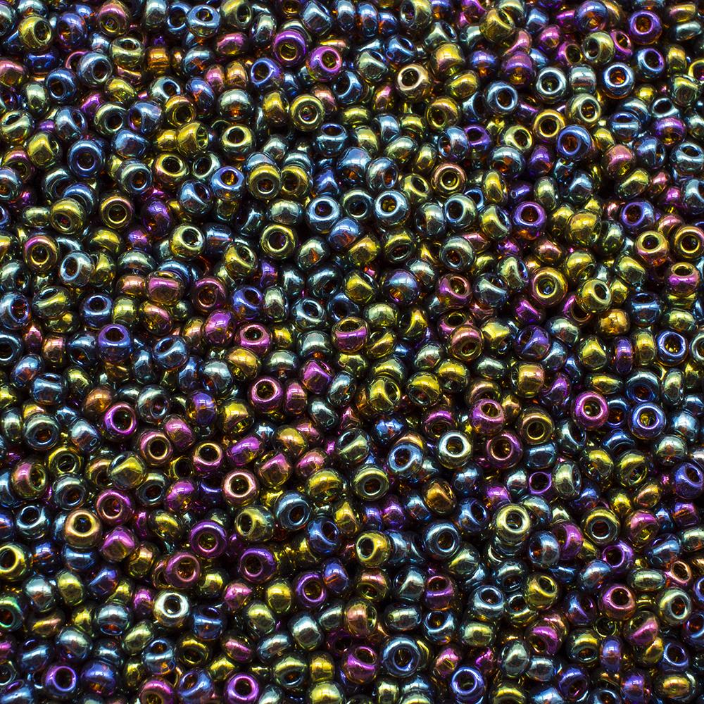 FGB Seed Beads Size 12 Met Rainbow Titanium- 50g