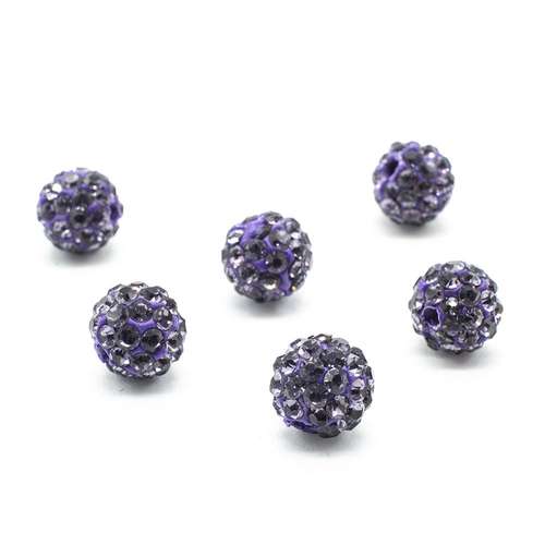 Shamballa Bead 8mm Round - Lilac 1pc