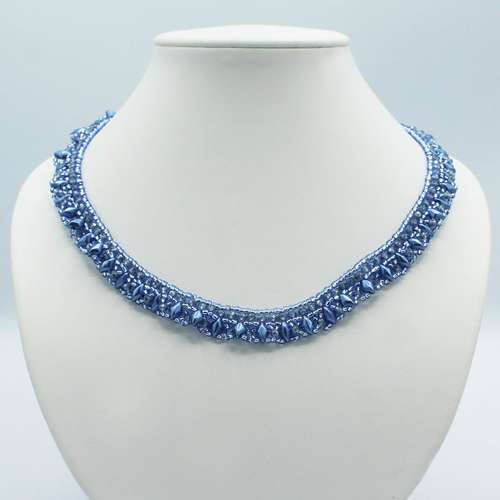 Athena GemDuo Necklace sapphire necklace making kit — DIY set with beads and instructions for creating handmade jewelry