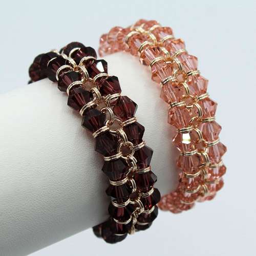 Emma Bicone Bracelets rose amethyst bracelet making kit — DIY set with beads and instructions for creating handmade jewelry