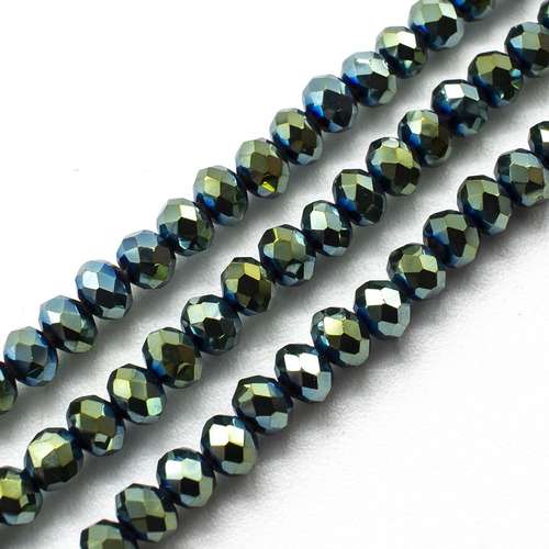 4mm crystal beads green iris, pack of 130 — faceted for jewelry making and beadwork