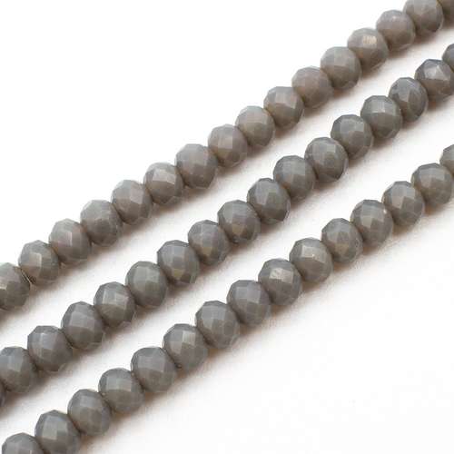 4mm crystal beads opal dark grey, pack of 130 — faceted for jewelry making and beadwork