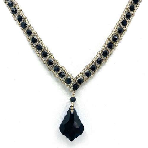 Sienna Necklace Bundle black diamond necklace making kit — DIY set with beads and instructions for creating handmade jewelry
