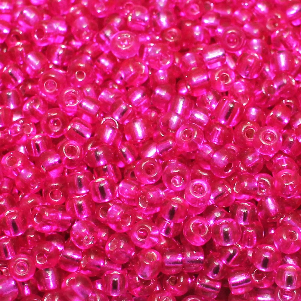 FGB Seed Beads Size 6 Silver Lined Flamingo - 50g