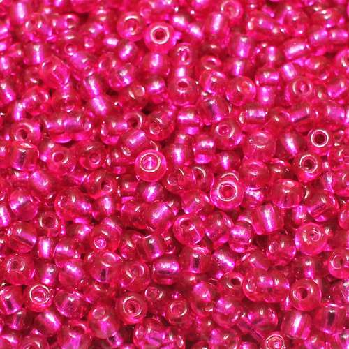 size 6 FGB glass seed beads magenta — 50g pack, ideal for bead weaving, embroidery, and jewelry making