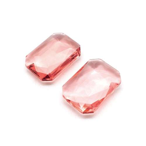 Glass Peach Large Rectangle 27x19mm
