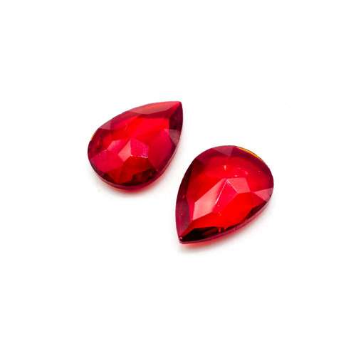 Glass Ruby Medium Drop 25x18mm
