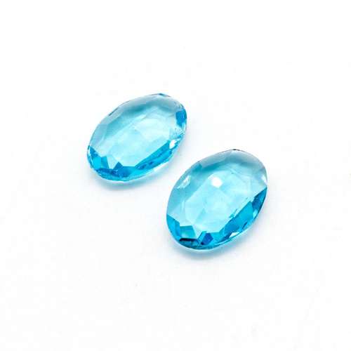 Glass Cyan Medium Oval 25x18mm