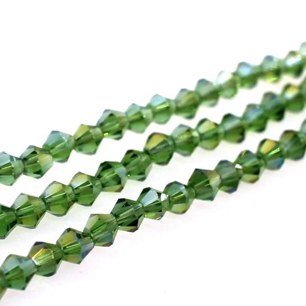 Value Crystal Bicone's - Green AB - 600 Beads