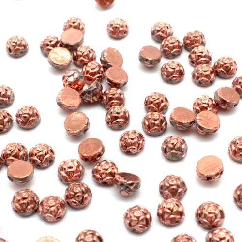 Roseta Cab 6mm 25pcs - Gold Capri Plating