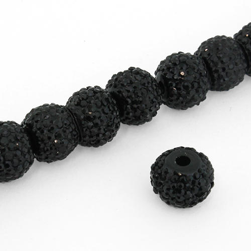 Resin Sparkle Bead 8mm - Black