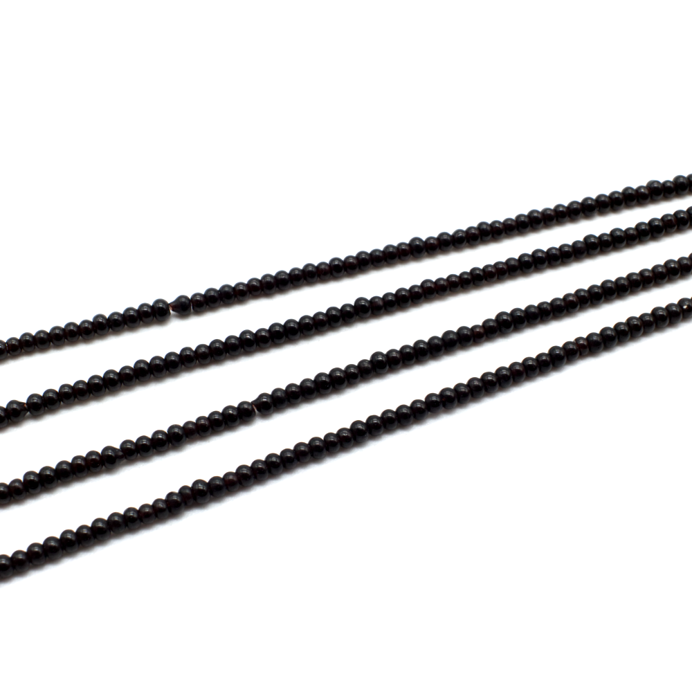 Glass Rondelle beads 3x2mm - Black