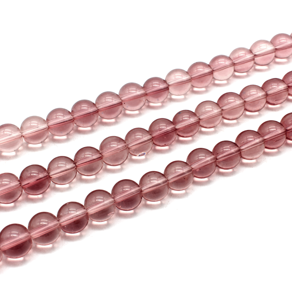 Glass Beads 10mm Round - Light Amethyst
