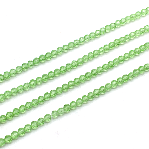 Glass Facet Round 4mm - Lime Green