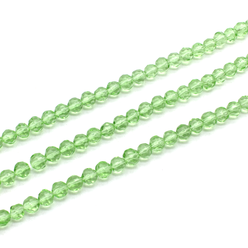 Glass facet round 6mm - Lime Green