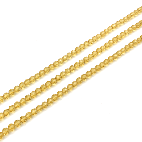 Glass Facet Round beads 5mm - Lt Yellow